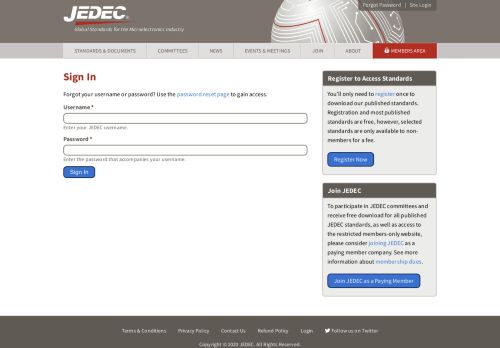 
                            6. Login - JEDEC