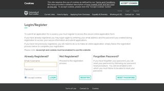 
                            4. Login - Jobs at UEL