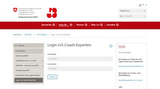 
                            9. Login J+S-Coach-Experten - Jugend+Sport