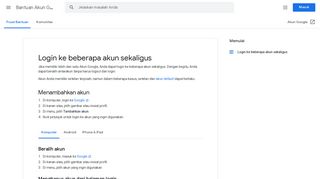 
                            11. Login ke beberapa akun sekaligus - Komputer - Bantuan Akun Google