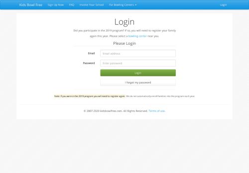 
                            8. Login - Kids Bowl Free