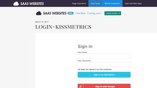 
                            5. login-kissmetrics - SaaS Websites