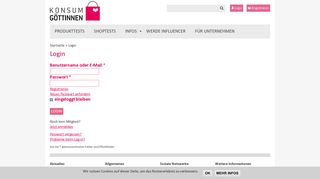 
                            1. Login | Konsumgöttinnen