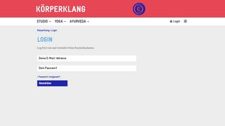 
                            2. Login - Körperklang Yoga & Ayurveda