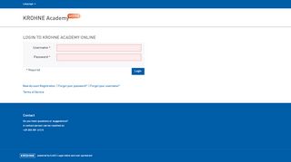 
                            1. Login - KROHNE Academy online