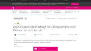 
                            12. Login Kundencenter schlägt fehl: Benutzername oder...