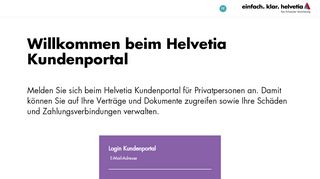 
                            2. Login Kundenportal - beim Helvetia Kundenportal