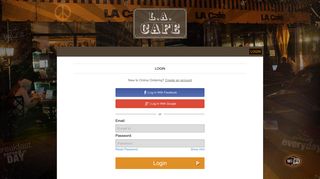 
                            8. Login - LA Cafe Online Ordering