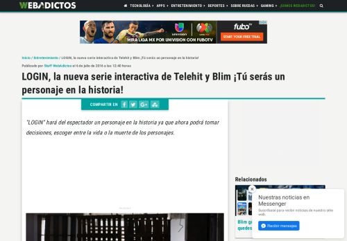 
                            2. LOGIN, la nueva serie interactiva de Telehit y Blim ¡Tú serás un ...