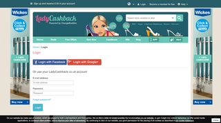 
                            2. Login - LadyCashback.co.uk