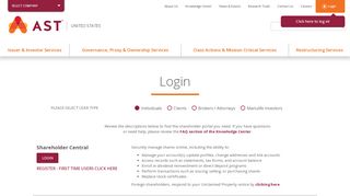 
                            8. Login Landing Page - AST