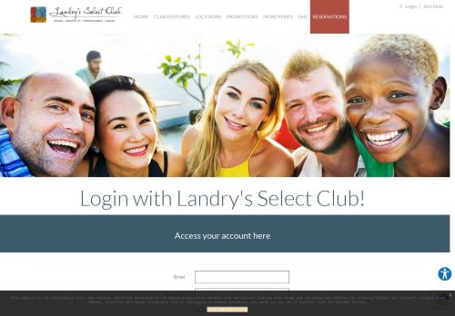 
                            12. Login - Landry's Select Club