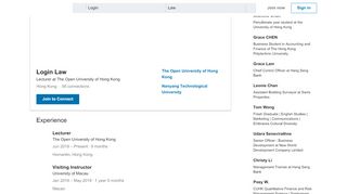 
                            10. Login Law - Visiting Instructor - University of Macau | LinkedIn