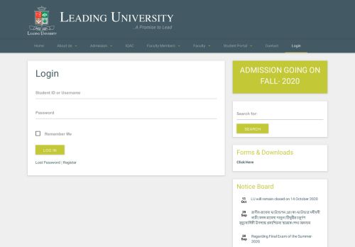 
                            5. Login – Leading University