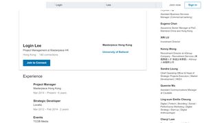 
                            12. Login Lee - Project Manager - Masterpiece Hong Kong | LinkedIn