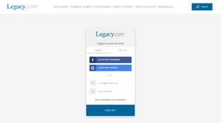 
                            2. Login - Legacy.com