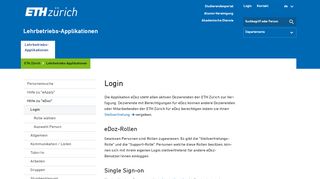 
                            9. Login – Lehrbetriebs-Applikationen | ETH Zürich