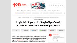 
                            5. Login leicht gemacht: Single-Sign-On mit Facebook, Twitter und dem ...