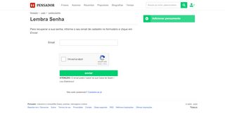 
                            2. Login > Lembra Senha - Pensador