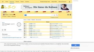 
                            13. login - LEO: Übersetzung im English ⇔ German Dictionary - LEO.org