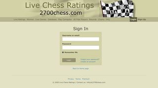 
                            11. Login - Live Chess Ratings