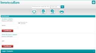 
                            5. Login - Livraria Cultura