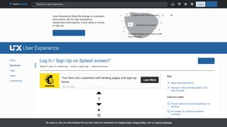 
                            3. login - Log In / Sign Up on Splash screen? - User Experience Stack ...
