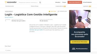 
                            3. Login - Logística Com Gestão Inteligente | Escavador