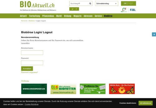 
                            12. Login/ Logout - Bioaktuell.ch