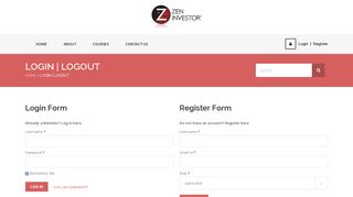 
                            7. Login | Logout - Investment Skills - Zen Investor