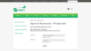 
                            12. Login | Logout - Sign In To My Account - TFI Leap Card