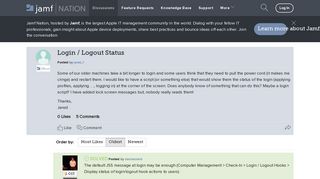 
                            9. Login / Logout Status | Discussion | Jamf Nation