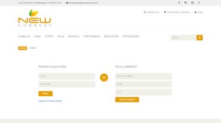 
                            3. Login - Loja New Connect de cosméticos