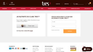 
                            2. login - Loja Oficial TRES - Escolha TRES