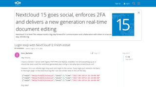 
                            2. Login loop with NextCloud12 Fresh install - installation - Nextcloud ...