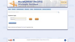 
                            12. Login - MacMurray Pacific Wholesale Hardware