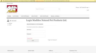 
                            13. Login Maddies Natural Pet Products Ltd. - Maddies Online