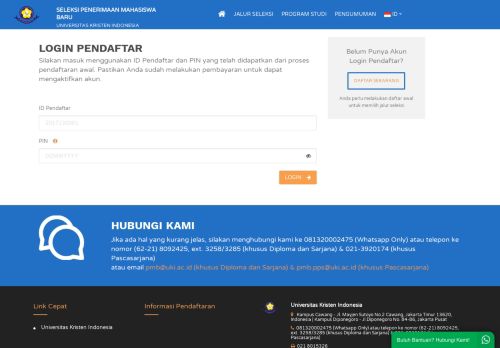 
                            1. LOGIN MAHASISWA Apabila anda sudah terdaftar ... - pmb@uki.ac.id