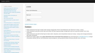 
                            3. Login Mahasiswa - Universitas Prima Indonesia
