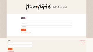 
                            5. Login - Mama Natural Birth Course