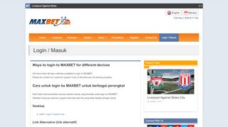 
                            1. Login / Masuk | MAXBET