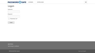 
                            4. Login | MATESO GmbH - Password Safe