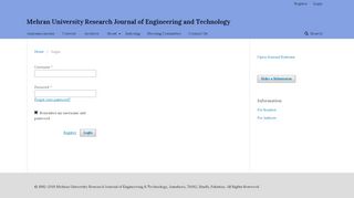 
                            10. Login | Mehran University Research Journal of Engineering ...