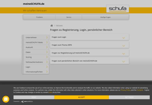 
                            2. Login - meineSCHUFA.de