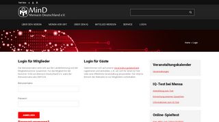 
                            8. Login – Mensa in Deutschland e.V.