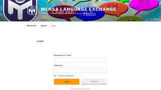 
                            9. Login – Mensa Language Exchange