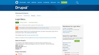 
                            3. Login Menu | Drupal.org