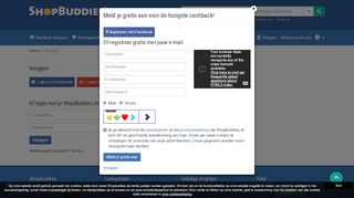 
                            13. Login met cashback | ShopBuddies.nl