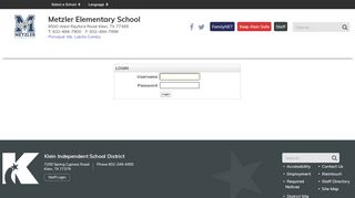 
                            8. Login - Metzler Elementary School - Klein ISD