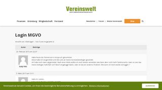 
                            6. Login MGVO - Vereinswelt